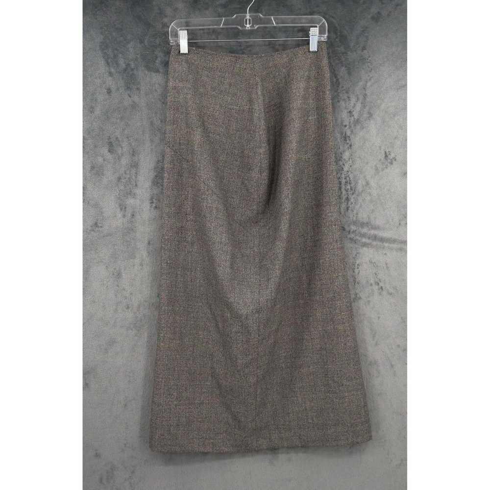 Vintage Herman Geist Skirt Womens Size 8 Wool Maxi Modest Career Brown Lined Zip